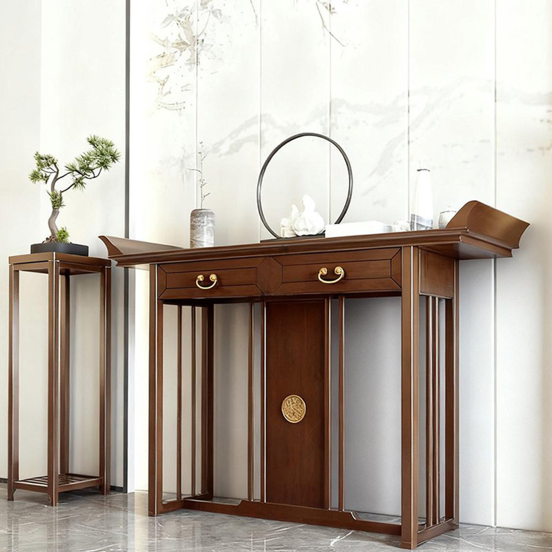 Nouvelle console en bois massif de style chinois, H 34,6 po x l 70,9 po x P 15 po