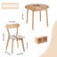 5 Piece Round Solid Wood Dining Set, Farmhouse Table with Set of 4 Chairs, 100% Natural Timber, FSC Certified for Kitchen & Dining Room-1270202971