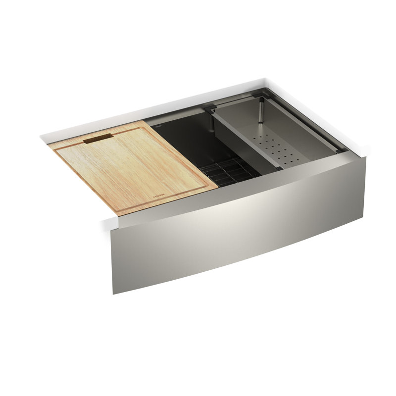 Stainless Steel Farmhouse Single Bowl Workstation Sink with Accessories
