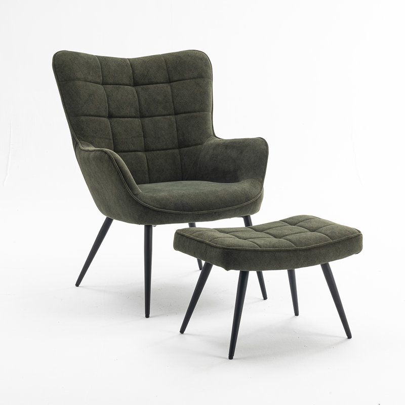 Tocoloma Velvet Armchair with Footstool