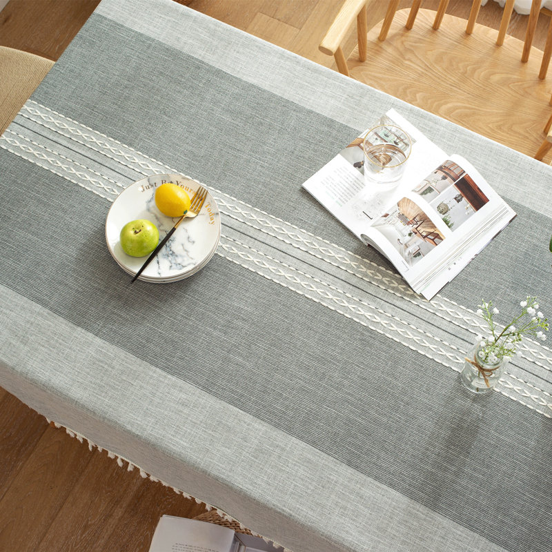 Nappe en mélange de coton Karns, 86 po x 54 po, gris