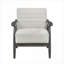 Chaise avec accoudoirs d'appoint, assise en bois massif et velours blanc doux pour décor de salon transitionnel-1702485926