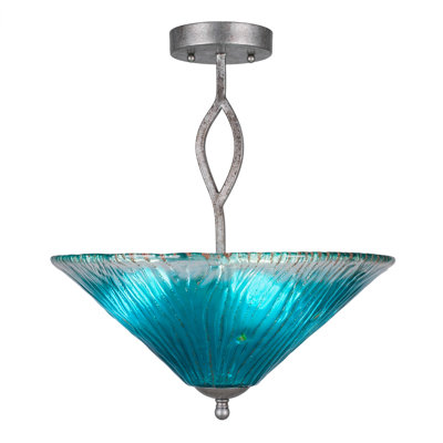Hiroko Revo semi-encastré, fini argent vieilli avec verre cristal 16 po