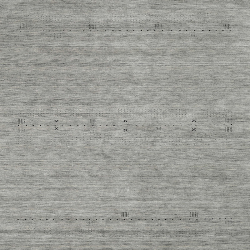 Tapis contemporain gris, Carré 3 pi