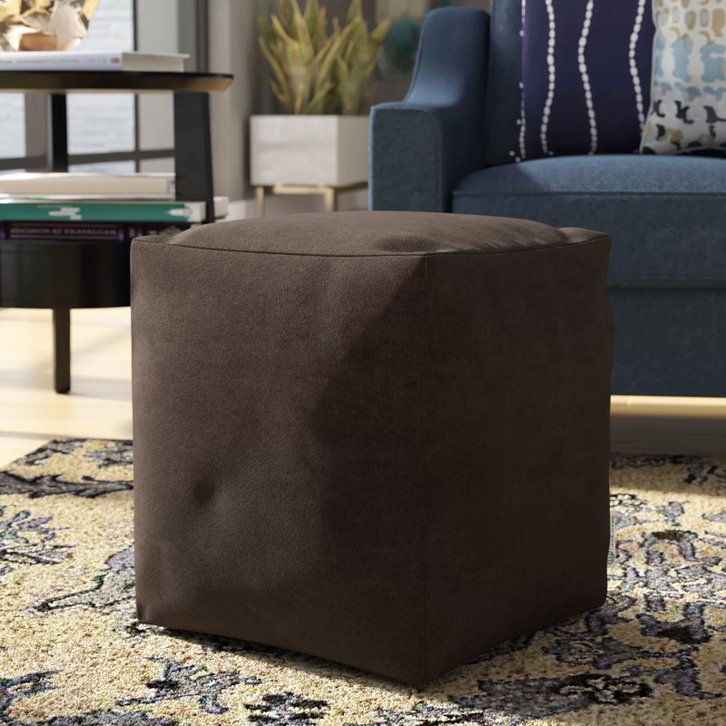 Sosebee Velvet Pouf, Storm Velvet