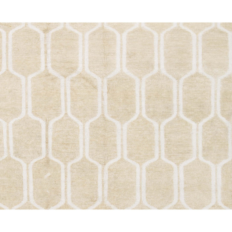 Cotton Geometric Area Rug in Gold