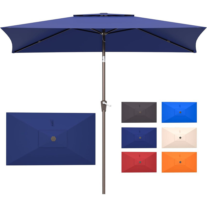 Parasol de terrasse rectangulaire, table d'extérieur 2 ...