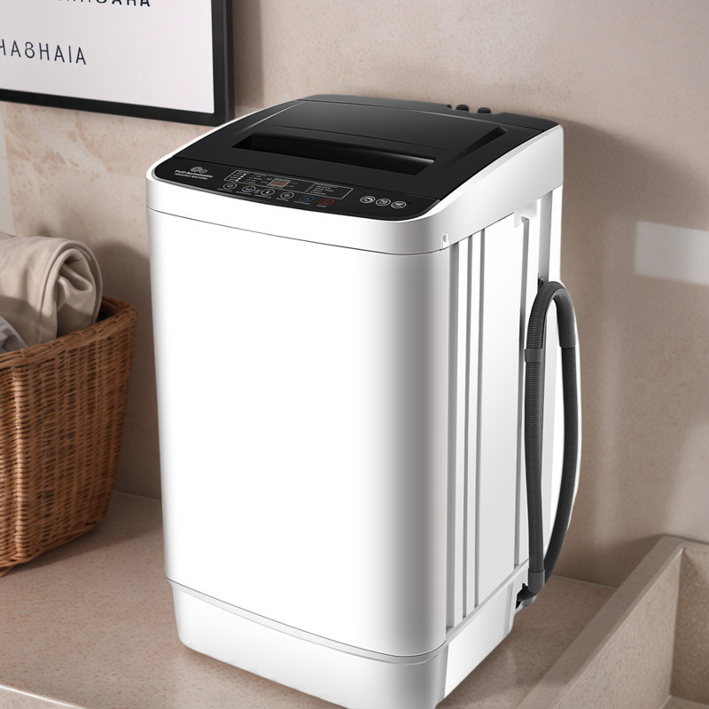 Laveuse portative complètement automatique de 2,8 pieds cubes avec 4 programmes de lavage, 4 niveaux d'eau et 3 pompes de vidange et de temps