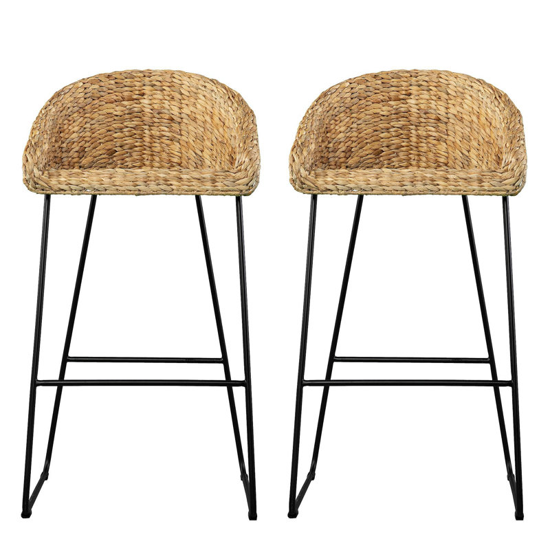 Ensemble de 2 tabourets de bar Landrine Water Hyacinth