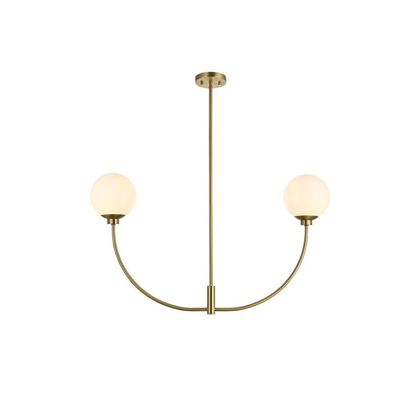 Living District Nyomi 36 Inch chandelier in Satin Gold, Satin Gold, 21" H x 36" W x 7" D