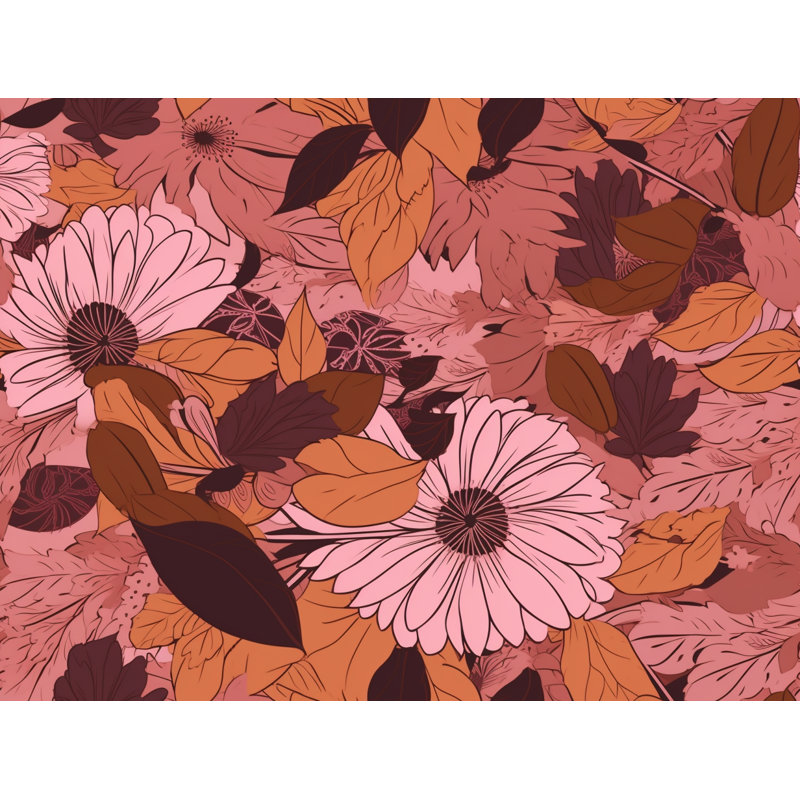 Machine Printed Comforter, Queen Comforter, Brown/Pink Floral