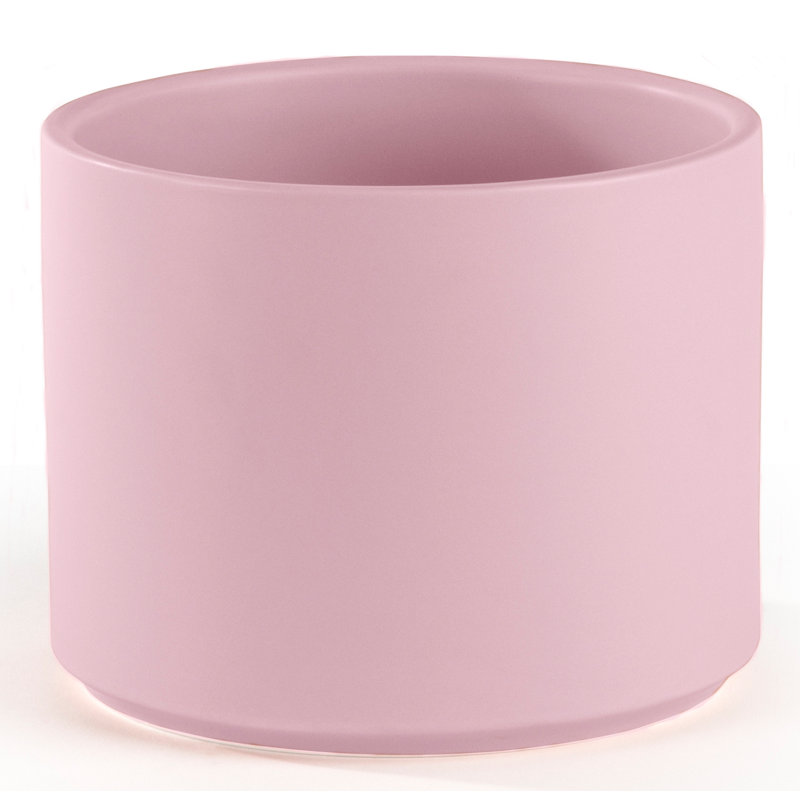 Stoneware Pot Planter, 8.25" H x 6.5" W x 6.5" D, Blush