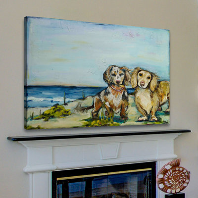 «Beautiful Dachshunds» par Tori Campisi, reproduction d'art sur toile tendue