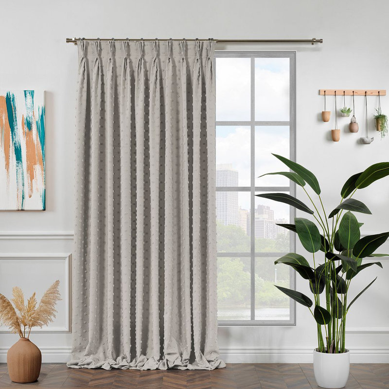 Rideau décoratif très long et très large, L 52 po x L 63 po, Écru