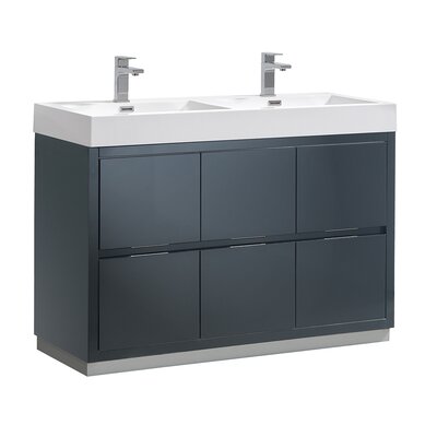 Fresca Valencia 48"" Free-Standing Double Sink Bathroom Vanity Set -  FCB8448GG-D-I