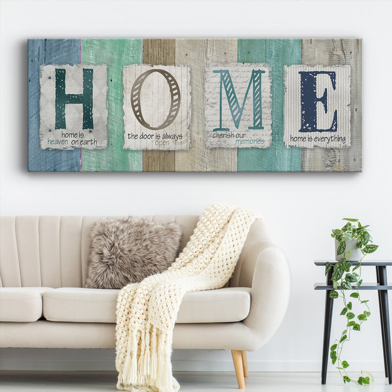 " Home ", 12" H x 30" W x 1.5" D