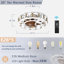 Ventilateur de plafond en cage avec lumières, télécommande, ventilateurs de plafond modernes semi-encastrés, pales réversibles à 6 vitesses, 4 ampoules à DEL incluses (blanc)
