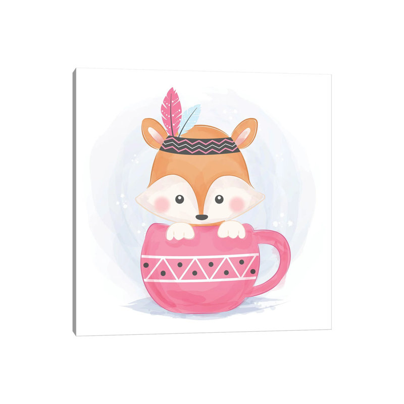Baby Fox For Kids Room Illustration by Art Mirano - Wrapped Canvas Print, 45.72 cm H x 45.72 cm W