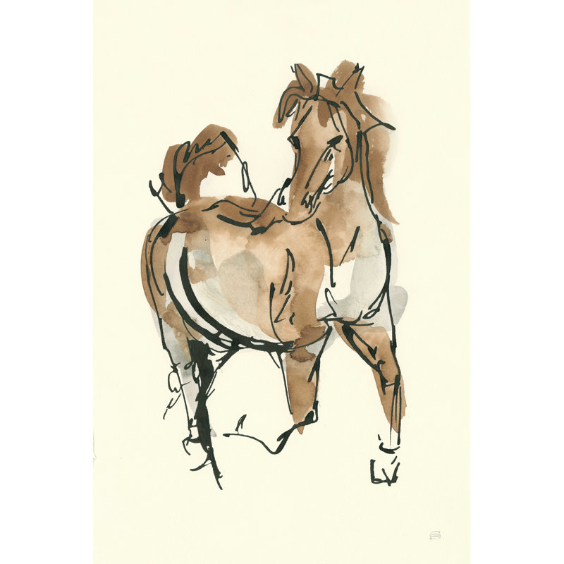 Cheval esquissé V, H 12 po x l 8 po