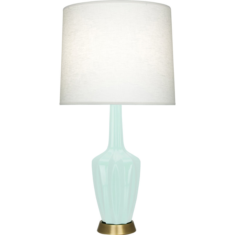 Lampe de table Emma, H 34,25 po x l 7,38 po x P 15 po, Céramique / métal, Menthe glacée