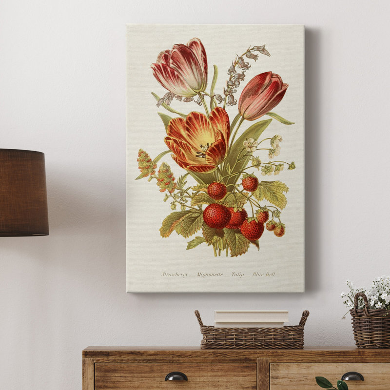 Antique floral bouquet IV - imprimé, H 36 po x l 24 po x P 1 po