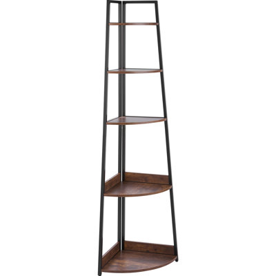 5 Tier Wall Shelves Tower For Corner Storage, Ideal Displaying Books, Plants, And Decor - Metal Tall Shelf With Organizing Artwork, Plants Scratch