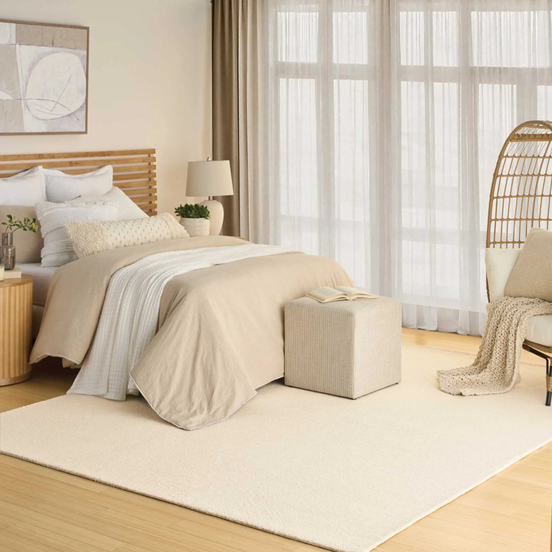 Pure Angles Outdoor Hand Tufted Abstract Area Rug in Ivory/Cream, Rectangle 8'6" x 11'6"