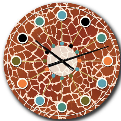 Horloge murale Leopard Fur Safari I - Mid-Century