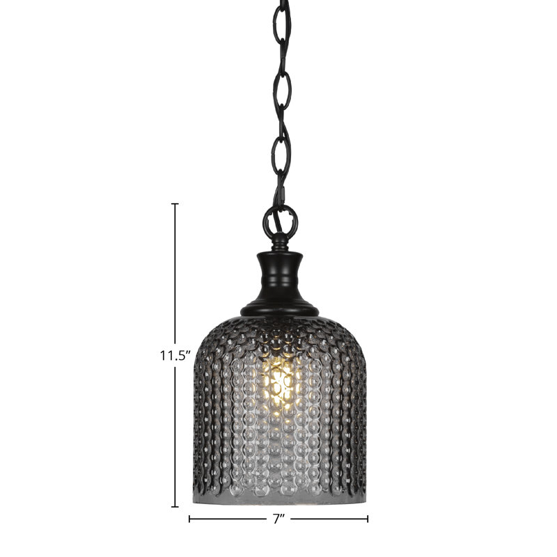 Luminaire suspendu à chaîne 1 lumière Zola, Noir