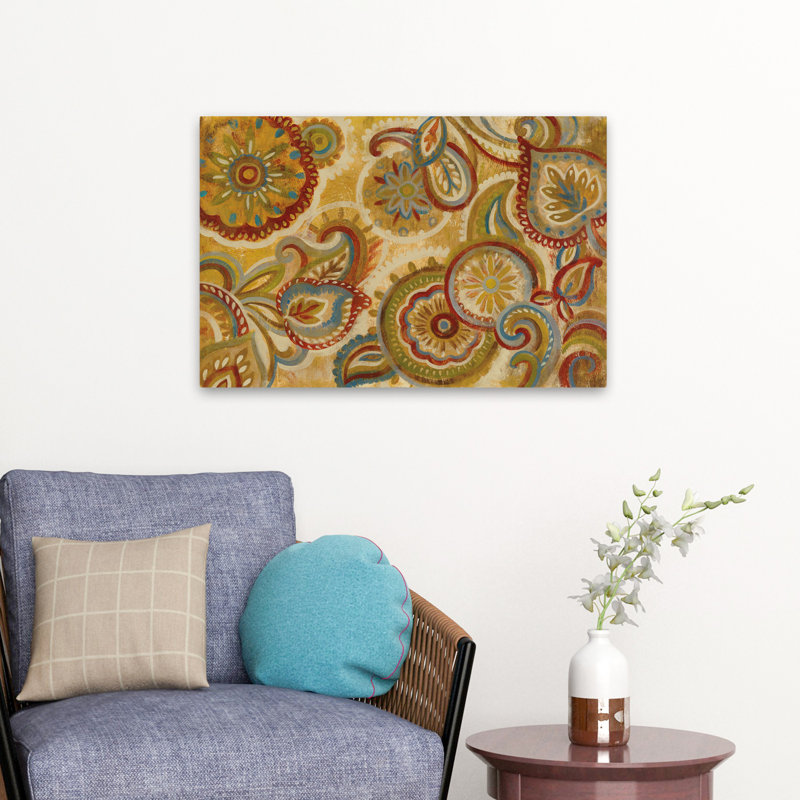 Mandala et motif cachemire - Bohème abstrait bleu, H 24 po x l 16 po