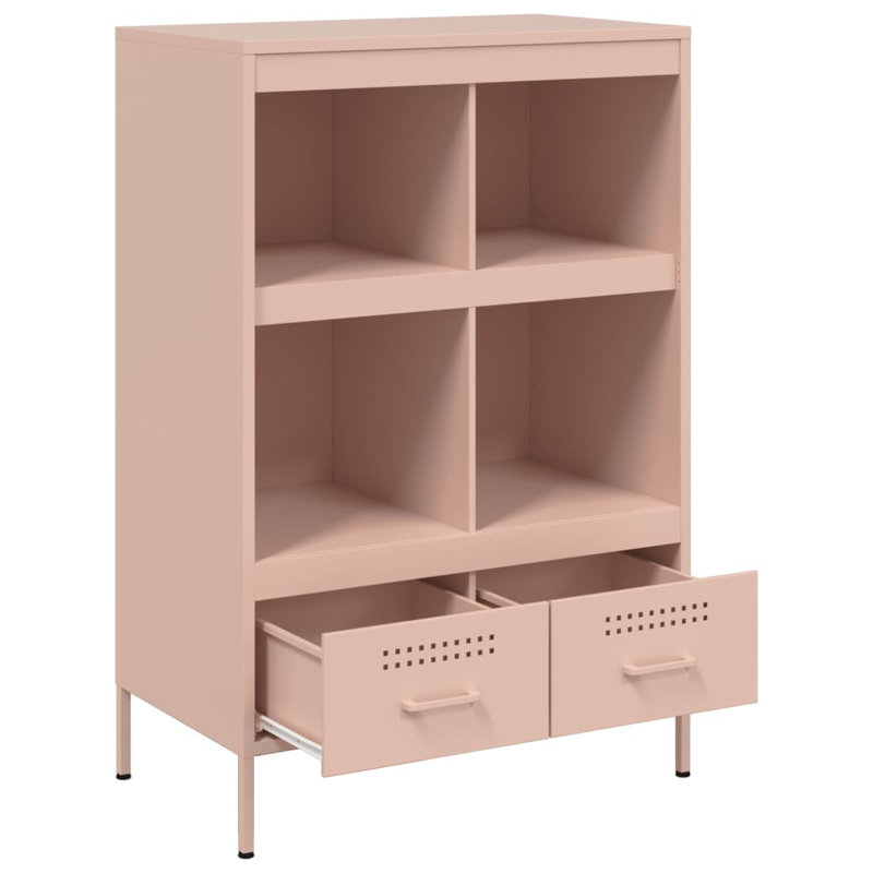 Sharell 101.5cm H x 68cm W Steel Standard Bookcase, Pink