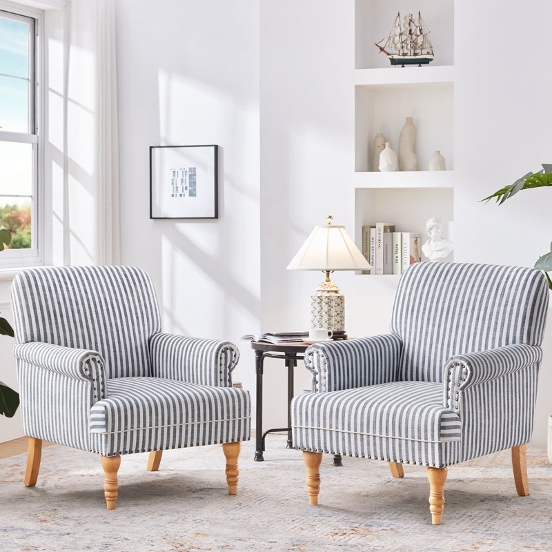 Upholstered Armchair, Dark Blue