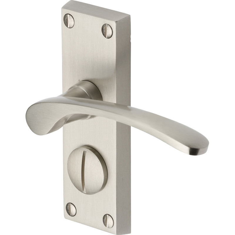 Heritage Brass Heritage Door Handle for Privacy Set Sophia Short Design, Satin Nickel