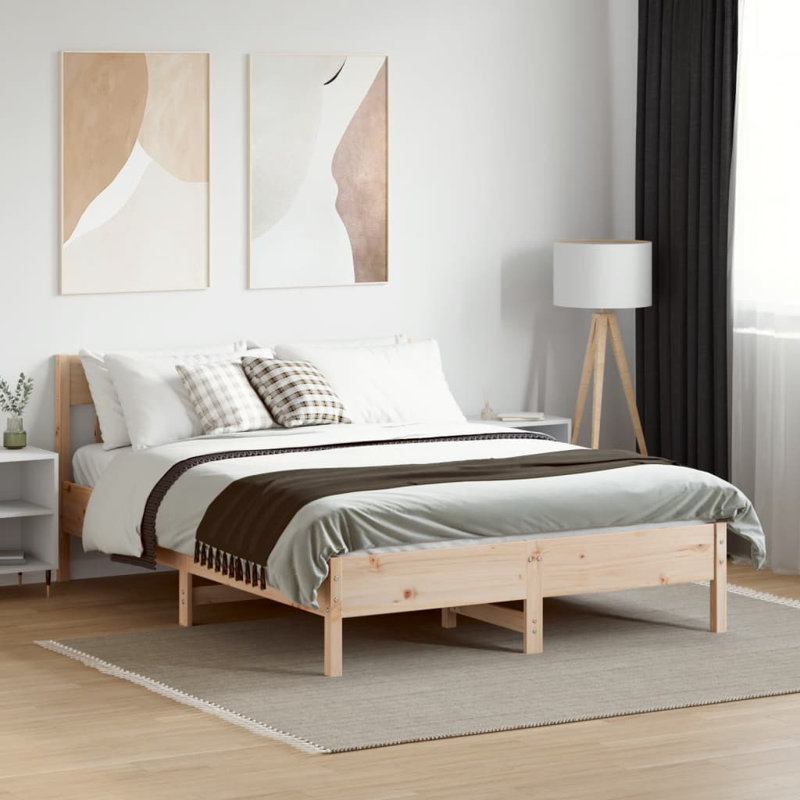 Andaleeb Solid Wood Bed, Double (4'6)