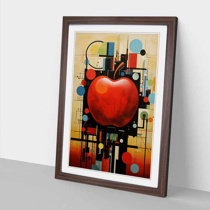 Single Picture Frame Print on Wood, 34cm H x 25cm W, Walnut Framed