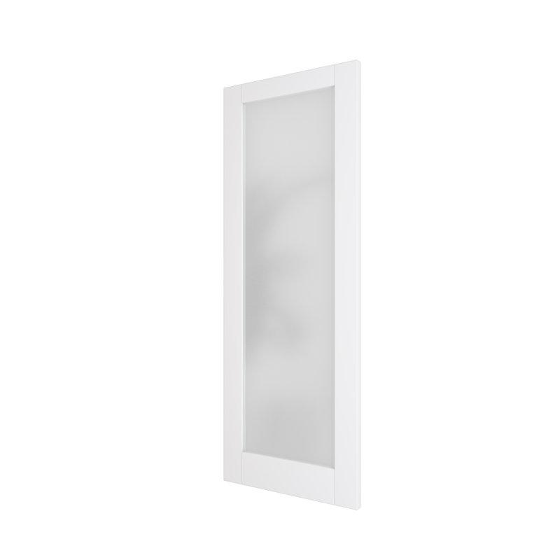 Portes françaises à l'intérieur avec garde-manger - 1 porte en verre trempé standard pré-fini à noyau solide (sans poignée ni cadre)