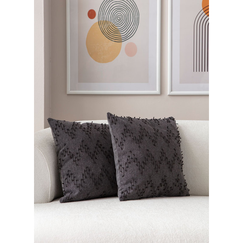 Housse de coussin, 2, Noir