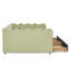 Lit de jour en vichy douillet avec deux tiroirs de rangement, port USB et conception adorable en forme de vague, tissu en lin-151254901