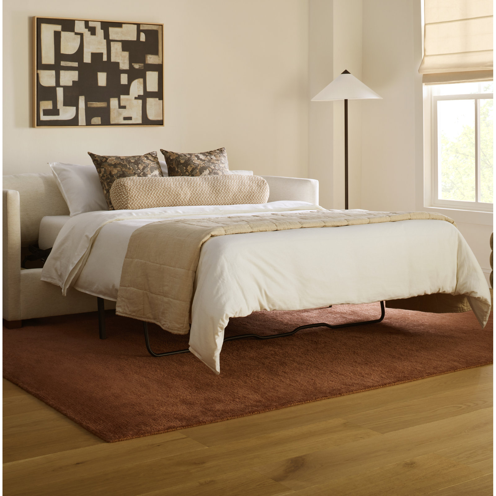 Nena Linen Duvet Cover Set, Full/Queen Duvet Cover + 2 Standard Shams, White