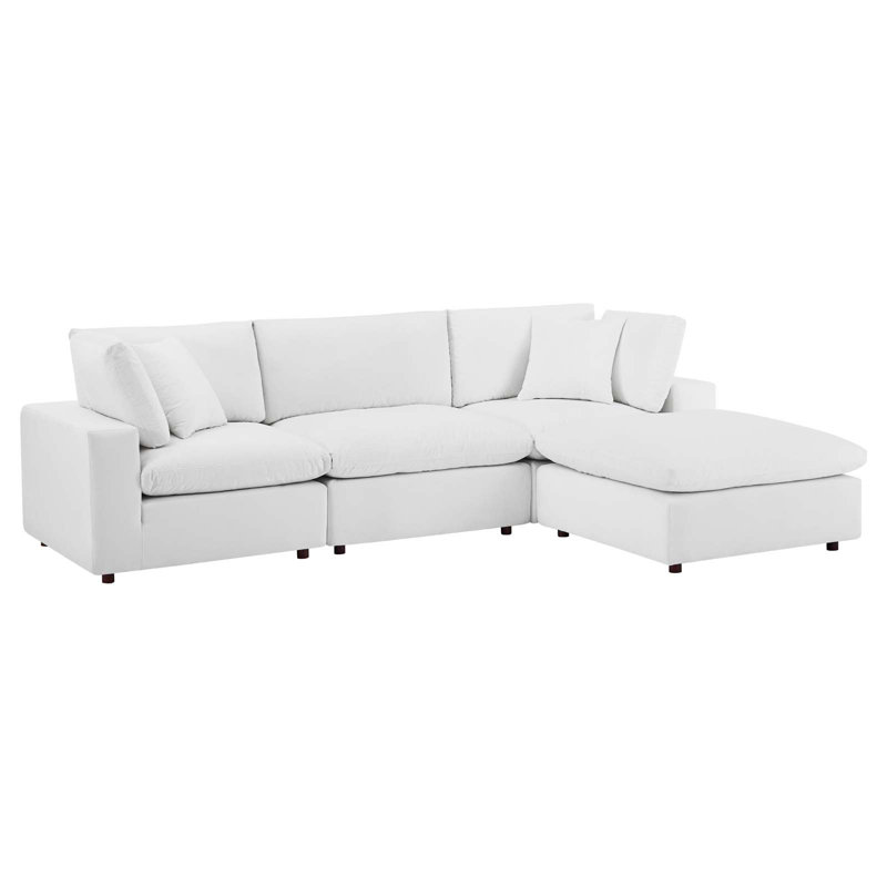 Canapé modulaire réversible en velours Commix, Blanc