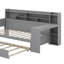  Lit de jour en bois avec tablettes de rangement, lit multifonctionnel avec lit gigogne simple et bureau d'étude-1262556725
