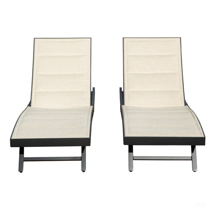 Chaise longue d'extérieur en osier 2 pièces