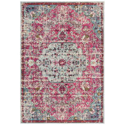 Tapis fuchsia / bleu sarcelle Felty