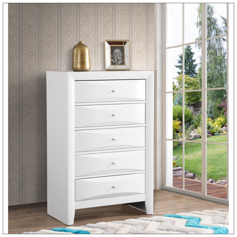 Champetre 32'' W 5 - Drawer Dresser, White