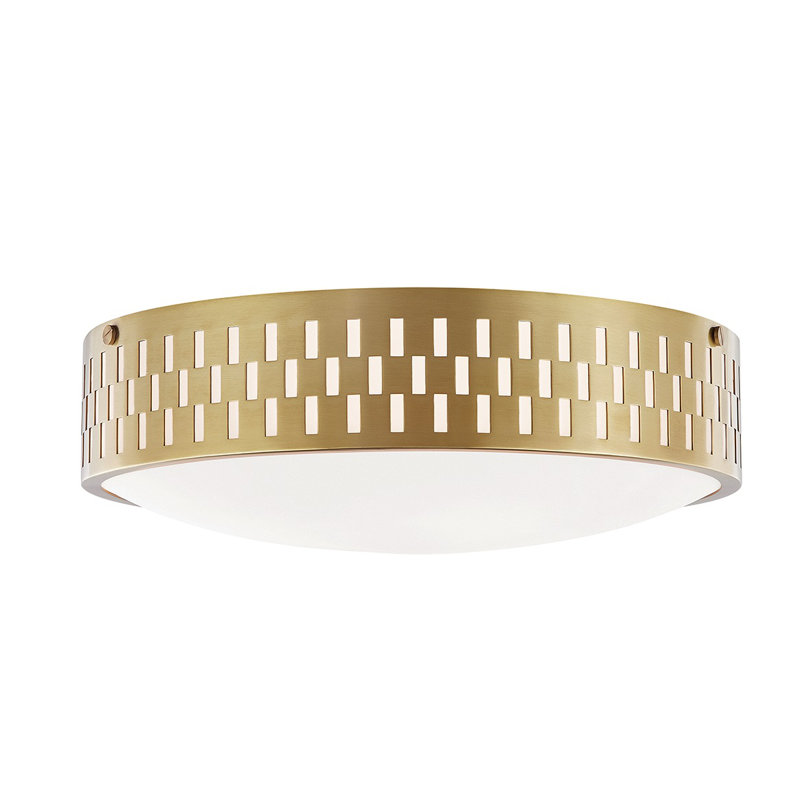 Plafonnier encastré 3 lumières 14 po Maude, Laiton vieilli
