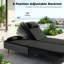 Lit de jour d'extérieur en osier pour 2 personnes, chaise longue de patio avec coussins et dossiers réglables à 6 positions-201494680