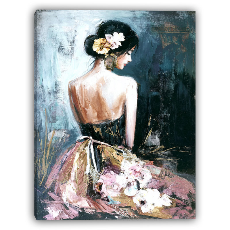 «Evening Blossom» - femme élégante avec postiche floral