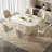 70" Modern Oval Cream White Dining Table Set with 6 Chairs for Kitchen, Bar, Living Room-1839975302-1839975306