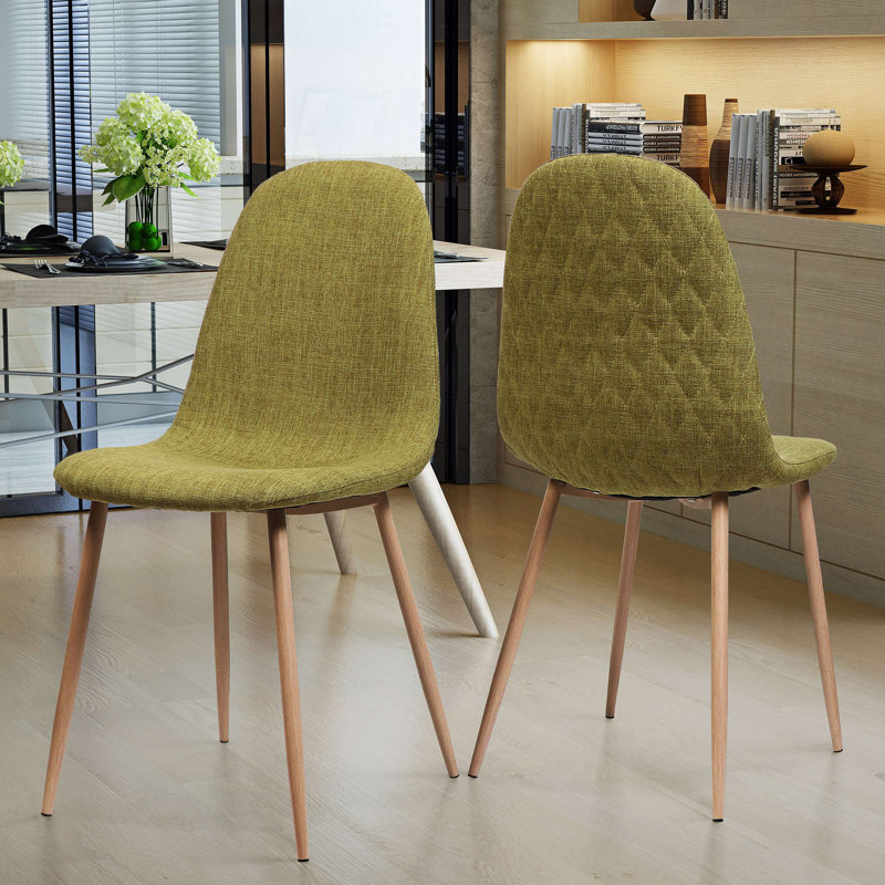 Chaise de salle à manger, Noyer naturel, Vert