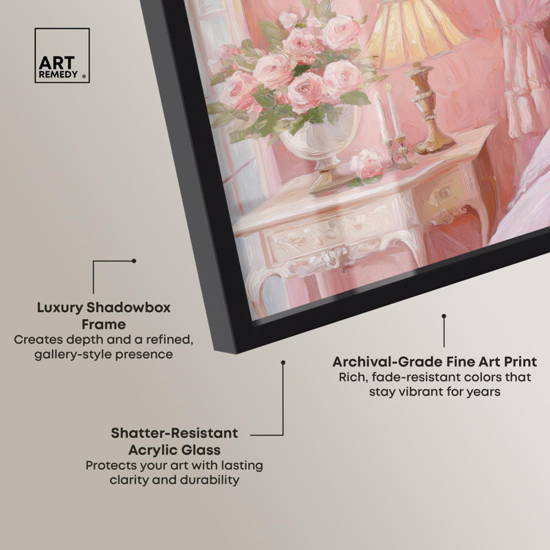 «Strawberry Sorbet I Shadowbox Print» par Art Remedy, H 21 po x l 17 po, Noir